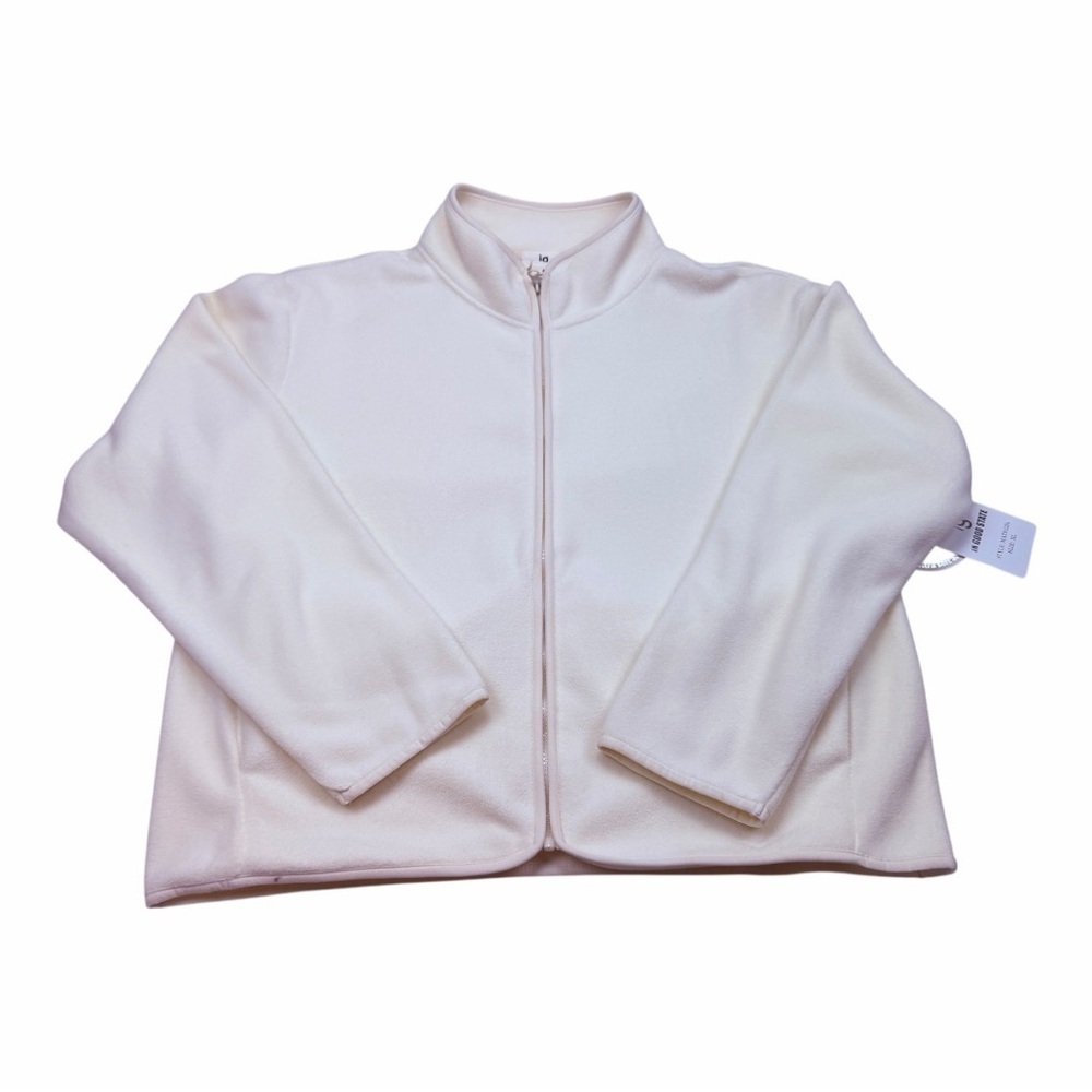 Women's Cream Zip-Up Fleece